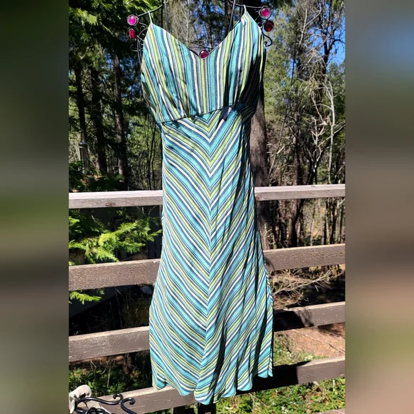 Angie sea color STUNNING spaghetti strapped corset tie dress szL - Picture 3 of 7